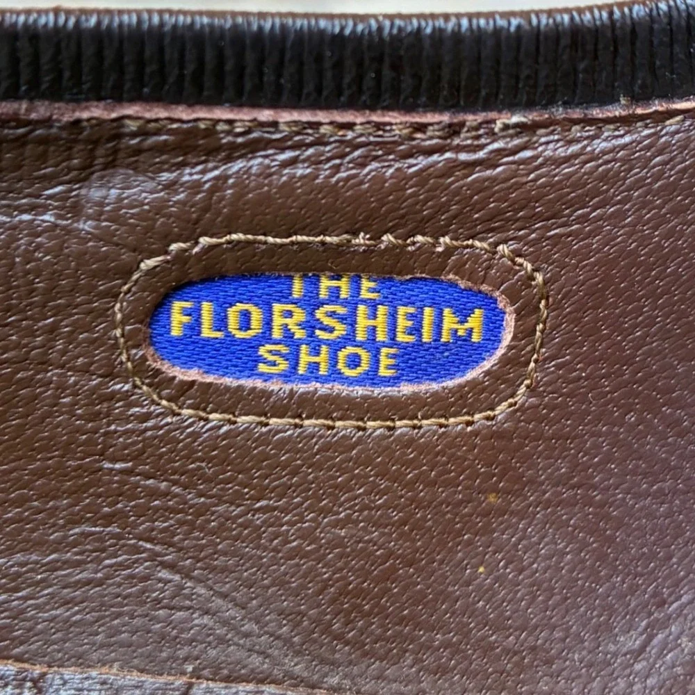 Vintage Florsheim Slip On Dress Loafers 7.5 D Designer Collection Brown Leather